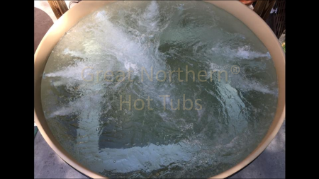 <p>Top view of a round hot tub with 7 regular jets and 1 monster Jet turned on for display.</p>