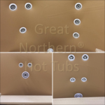 hot tub showing jets along the side for a therapeutic and relaxing experience
