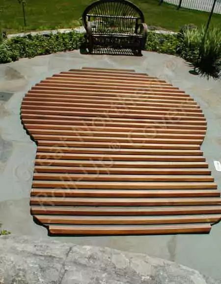 Image of rollup cover over hot tub